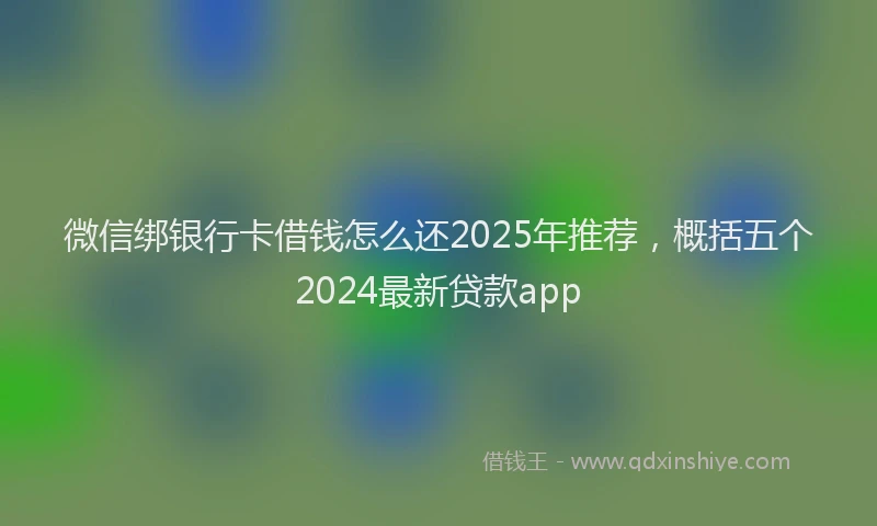 微信绑银行卡借钱怎么还2025年推荐，概括五个2024最新贷款app