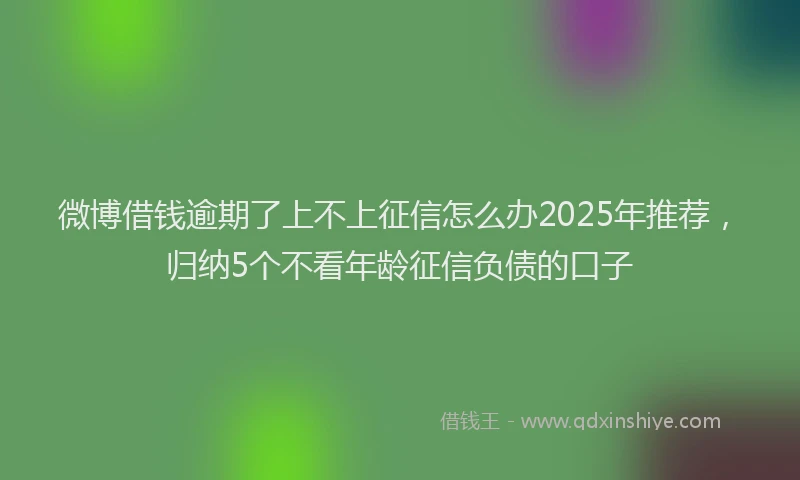 微博借钱逾期了上不上征信怎么办2025年推荐，归纳5个不看年龄征信负债的口子