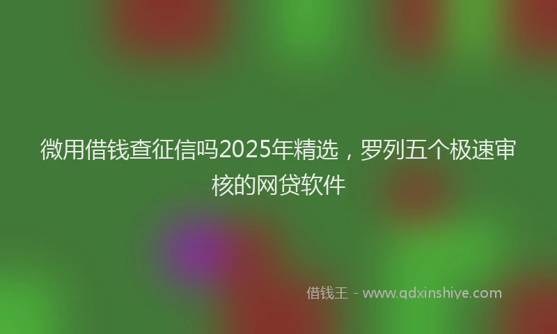 微用借钱查征信吗2025年精选，罗列五个极速审核的网贷软件