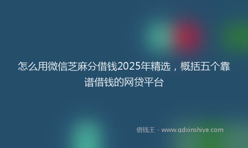 怎么用微信芝麻分借钱2025年精选，概括五个靠谱借钱的网贷平台