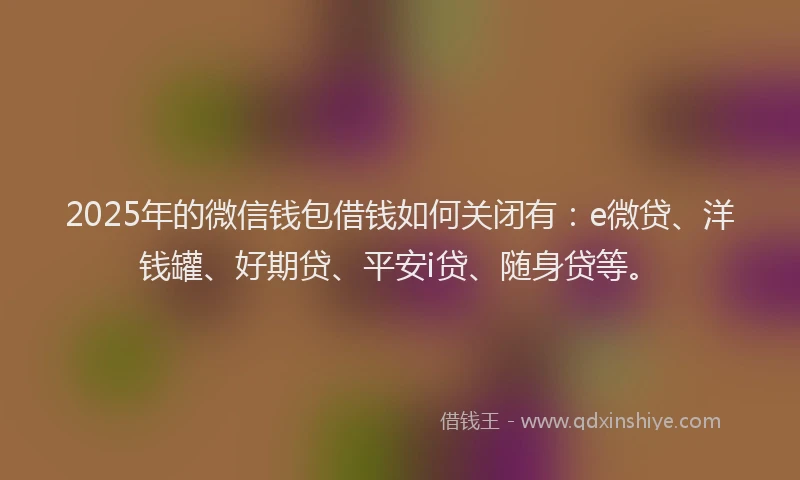 2025年的微信钱包借钱如何关闭有：e微贷、洋钱罐、好期贷、平安i贷、随身贷等。