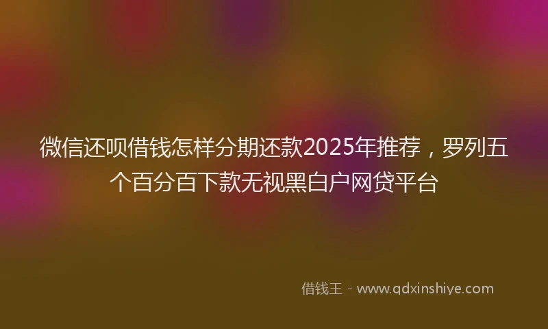 微信还呗借钱怎样分期还款2025年推荐，罗列五个百分百下款无视黑白户网贷平台