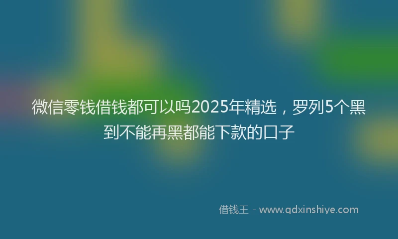 微信零钱借钱都可以吗2025年精选，罗列5个黑到不能再黑都能下款的口子