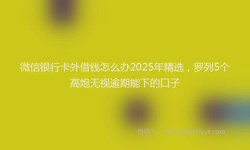 微信银行卡外借钱怎么办2025年精选，罗列5个高炮无视逾期能下的口子