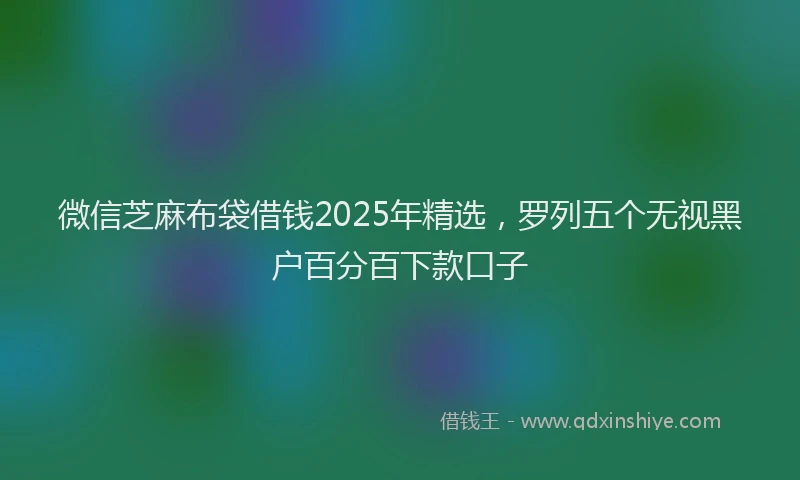 微信芝麻布袋借钱2025年精选，罗列五个无视黑户百分百下款口子