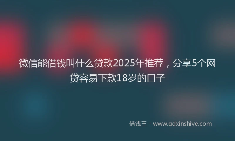 微信能借钱叫什么贷款2025年推荐，分享5个网贷容易下款18岁的口子