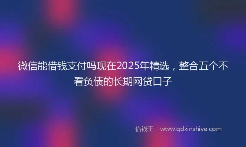 微信能借钱支付吗现在2025年精选，整合五个不看负债的长期网贷口子