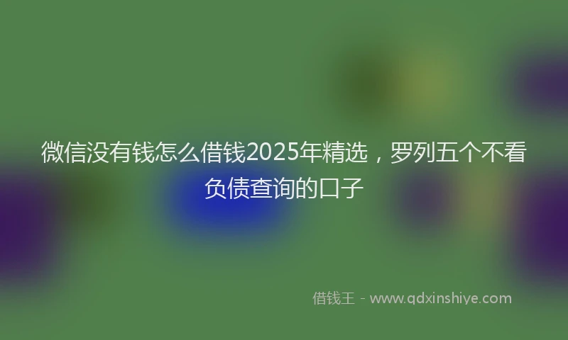 微信没有钱怎么借钱2025年精选，罗列五个不看负债查询的口子