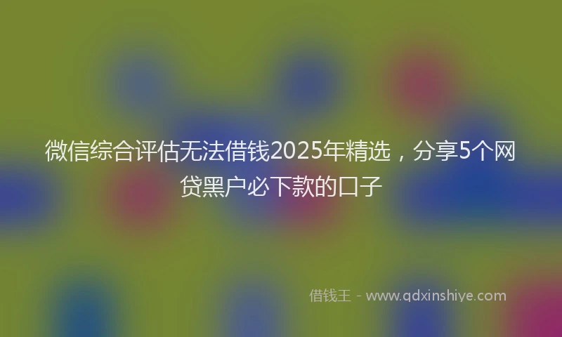 微信综合评估无法借钱2025年精选，分享5个网贷黑户必下款的口子