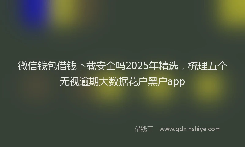 微信钱包借钱下载安全吗2025年精选，梳理五个无视逾期大数据花户黑户app