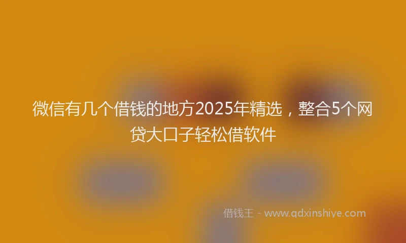 微信有几个借钱的地方2025年精选，整合5个网贷大口子轻松借软件