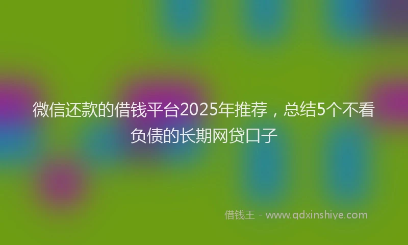 微信还款的借钱平台2025年推荐，总结5个不看负债的长期网贷口子