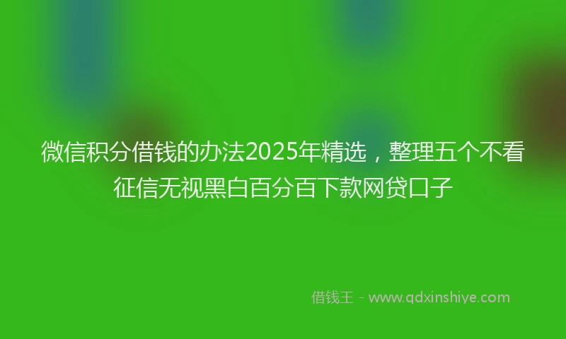 微信积分借钱的办法2025年精选，整理五个不看征信无视黑白百分百下款网贷口子