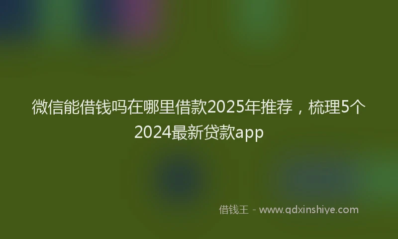 微信能借钱吗在哪里借款2025年推荐，梳理5个2024最新贷款app