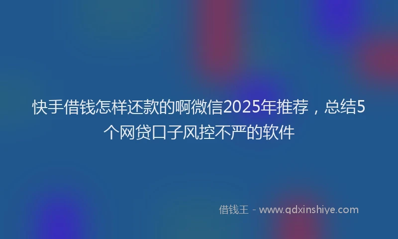 快手借钱怎样还款的啊微信2025年推荐，总结5个网贷口子风控不严的软件