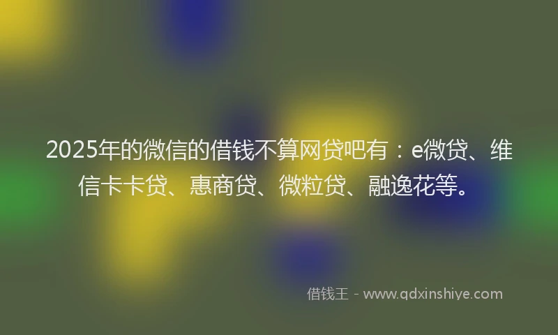 2025年的微信的借钱不算网贷吧有：e微贷、维信卡卡贷、惠商贷、微粒贷、融逸花等。