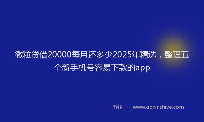 微粒贷借20000每月还多少2025年精选，整理五个新手机号容易下款的app