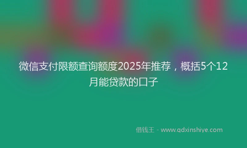 微信支付限额查询额度2025年推荐，概括5个12月能贷款的口子