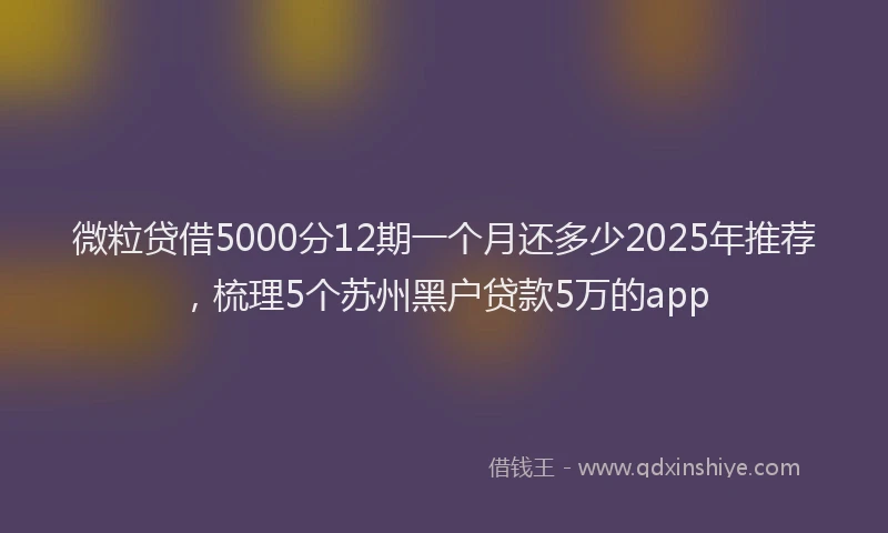 微粒贷借5000分12期一个月还多少2025年推荐，梳理5个苏州黑户贷款5万的app