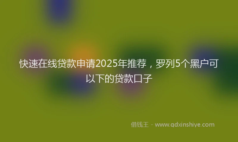 快速在线贷款申请2025年推荐，罗列5个黑户可以下的贷款口子