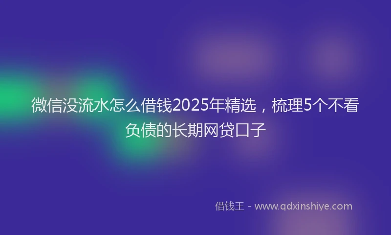 微信没流水怎么借钱2025年精选，梳理5个不看负债的长期网贷口子