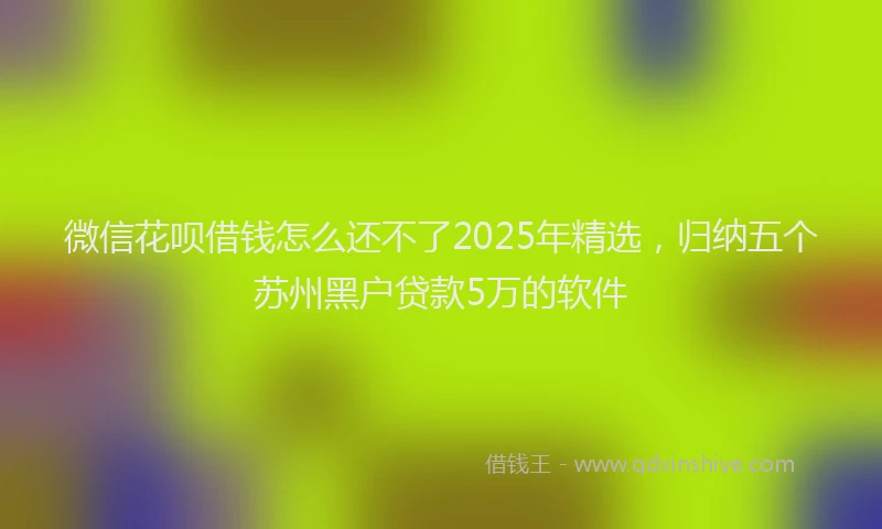 微信花呗借钱怎么还不了2025年精选，归纳五个苏州黑户贷款5万的软件