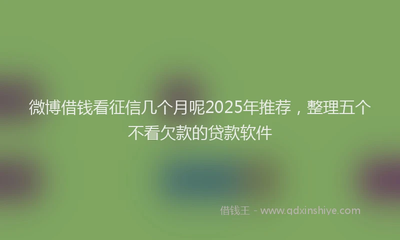 微博借钱看征信几个月呢2025年推荐，整理五个不看欠款的贷款软件