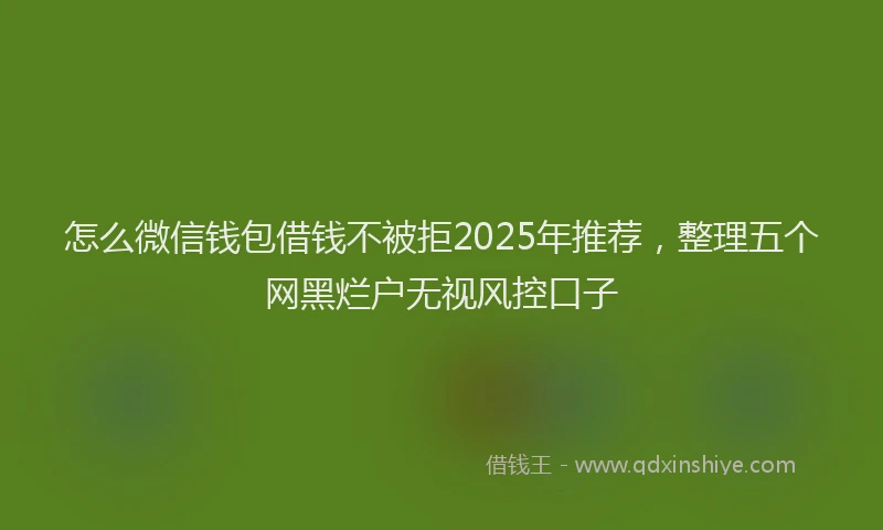 怎么微信钱包借钱不被拒2025年推荐，整理五个网黑烂户无视风控口子