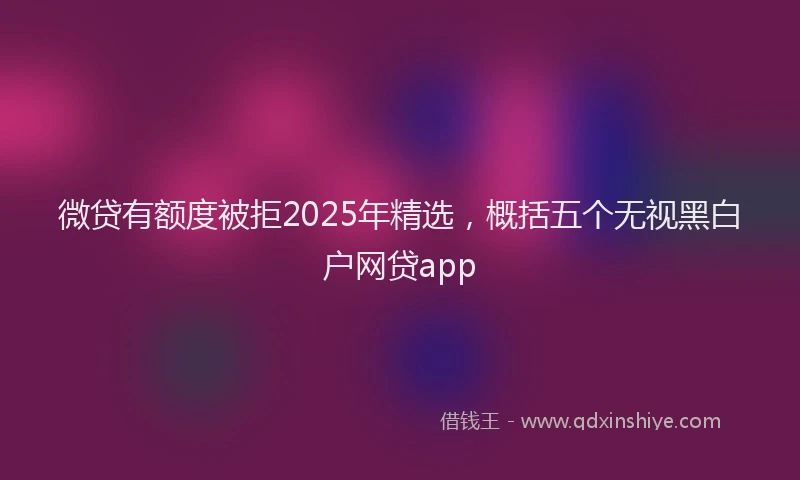 微贷有额度被拒2025年精选，概括五个无视黑白户网贷app