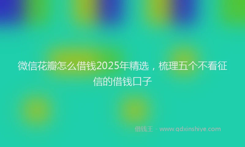 微信花瓣怎么借钱2025年精选，梳理五个不看征信的借钱口子