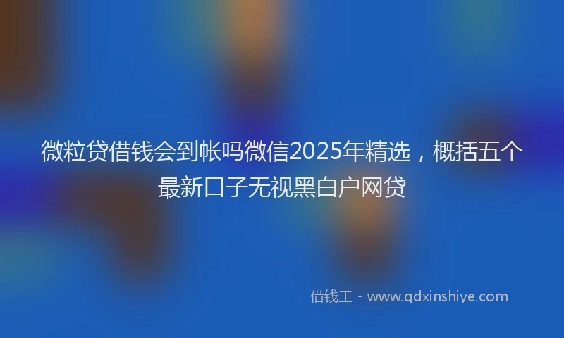 微粒贷借钱会到帐吗微信2025年精选，概括五个最新口子无视黑白户网贷