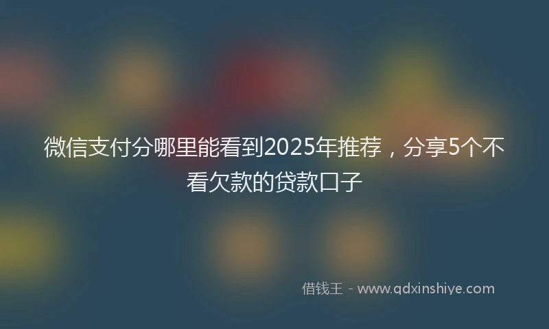 微信支付分哪里能看到2025年推荐，分享5个不看欠款的贷款口子