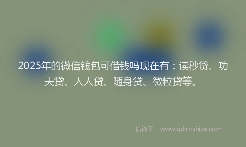 2025年的微信钱包可借钱吗现在有：读秒贷、功夫贷、人人贷、随身贷、微粒贷等。