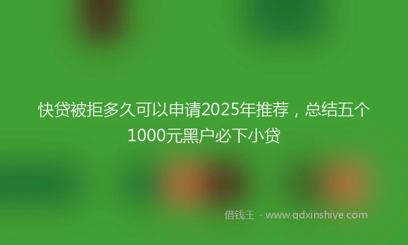 快贷被拒多久可以申请2025年推荐，总结五个1000元黑户必下小贷