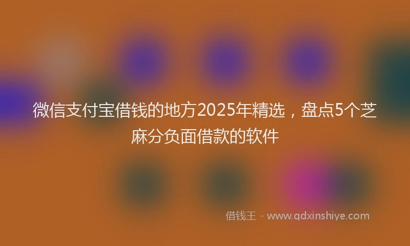 微信支付宝借钱的地方2025年精选，盘点5个芝麻分负面借款的软件