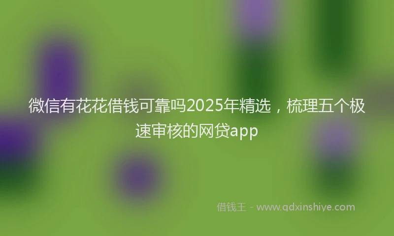 微信有花花借钱可靠吗2025年精选，梳理五个极速审核的网贷app