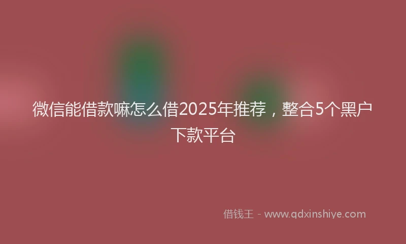 微信能借款嘛怎么借2025年推荐，整合5个黑户下款平台
