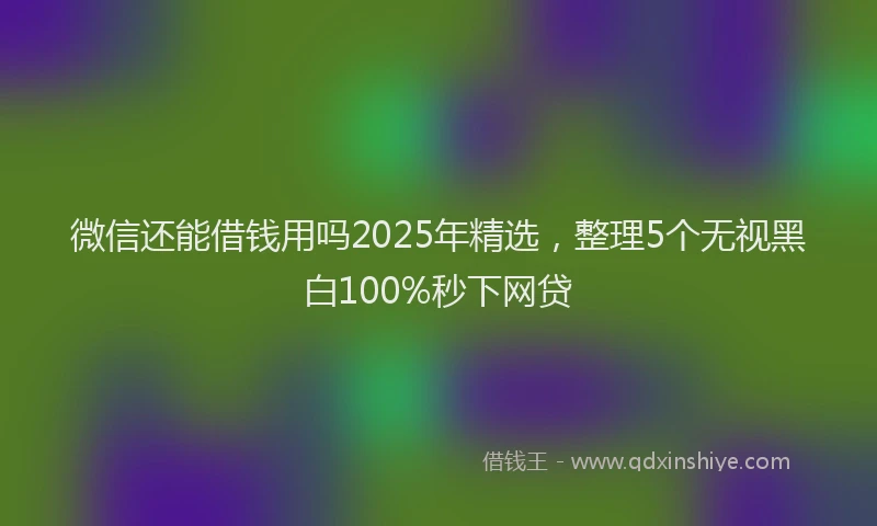 微信还能借钱用吗2025年精选，整理5个无视黑白100%秒下网贷