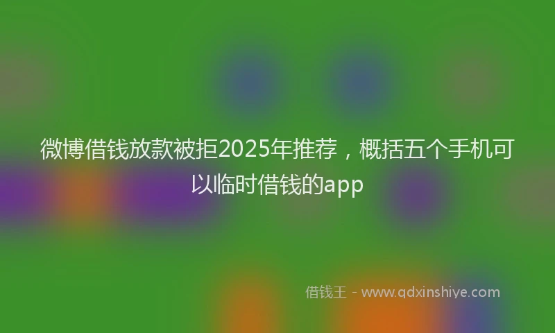 微博借钱放款被拒2025年推荐，概括五个手机可以临时借钱的app