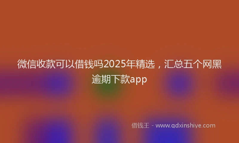 微信收款可以借钱吗2025年精选，汇总五个网黑逾期下款app