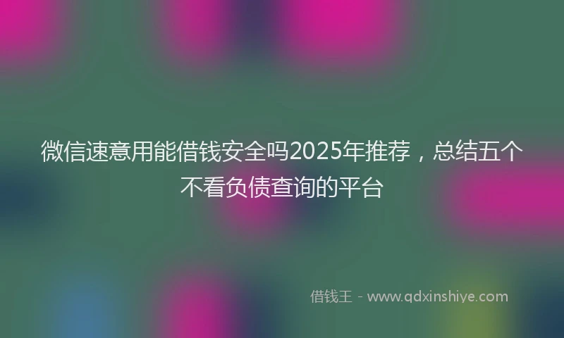 微信速意用能借钱安全吗2025年推荐，总结五个不看负债查询的平台