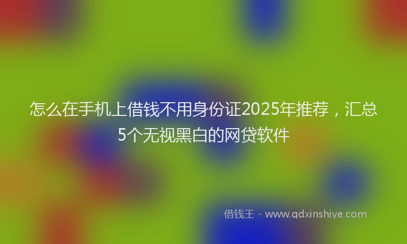 怎么在手机上借钱不用身份证2025年推荐，汇总5个无视黑白的网贷软件