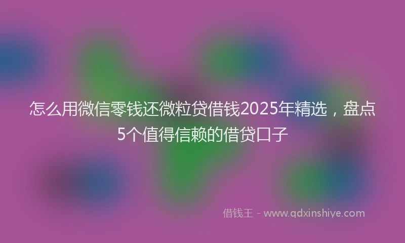 怎么用微信零钱还微粒贷借钱2025年精选，盘点5个值得信赖的借贷口子
