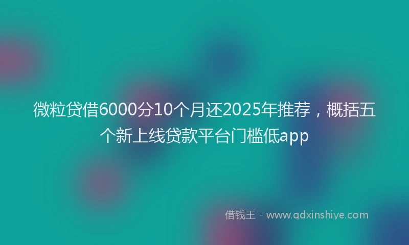 微粒贷借6000分10个月还2025年推荐，概括五个新上线贷款平台门槛低app