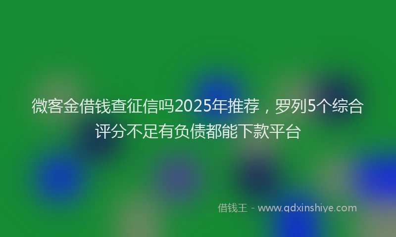 微客金借钱查征信吗2025年推荐，罗列5个综合评分不足有负债都能下款平台