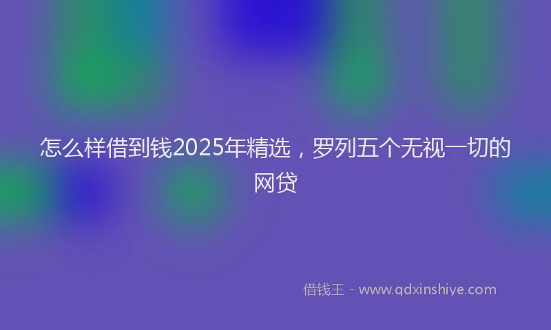 怎么样借到钱2025年精选，罗列五个无视一切的网贷