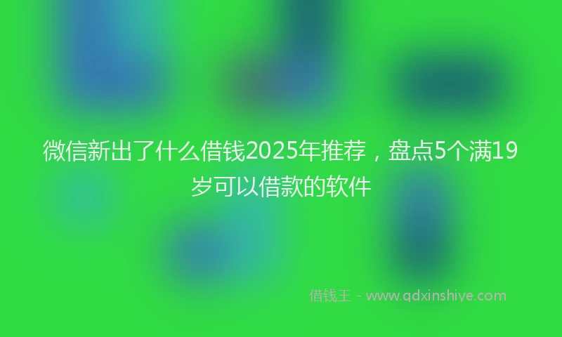 微信新出了什么借钱2025年推荐，盘点5个满19岁可以借款的软件