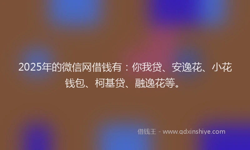 2025年的微信网借钱有：你我贷、安逸花、小花钱包、柯基贷、融逸花等。
