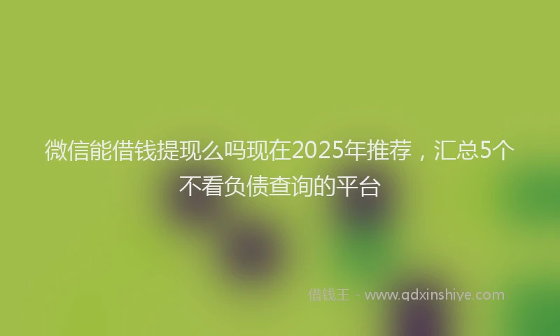 微信能借钱提现么吗现在2025年推荐，汇总5个不看负债查询的平台