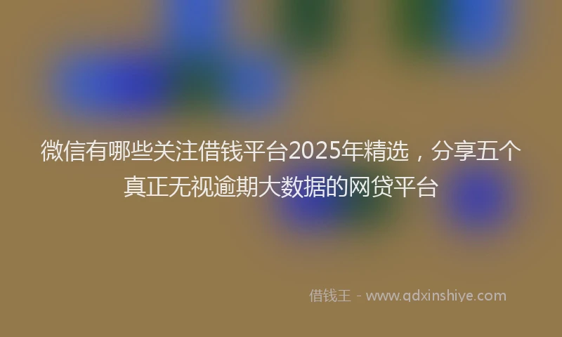 微信有哪些关注借钱平台2025年精选，分享五个真正无视逾期大数据的网贷平台